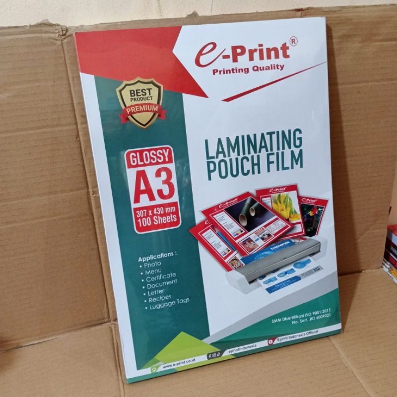 

Plastik Laminating A3 Per 10 Lembar EPRINT
