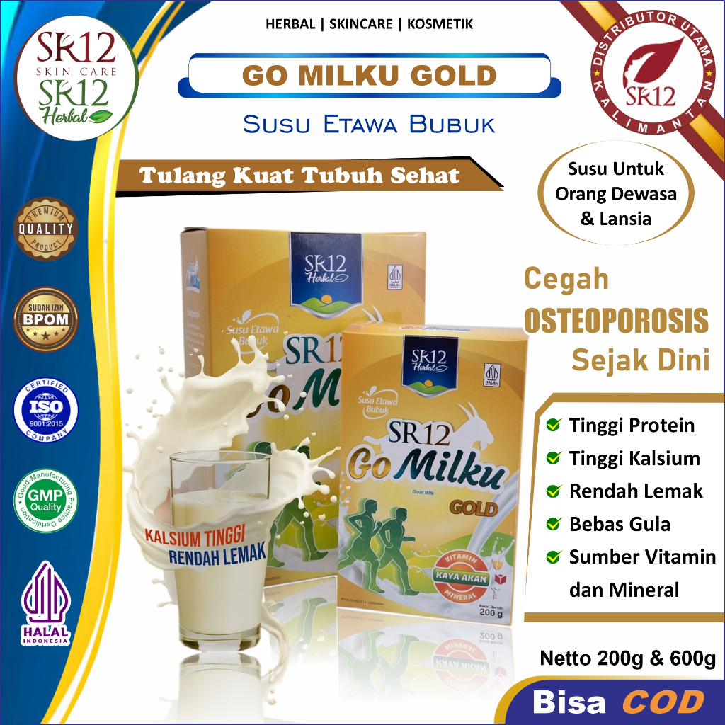 

Go Milku Gold SR12 Herbal Susu Kambing Etawa Premium untuk Dewasa Susu Gomilku Bebas Kolesterol