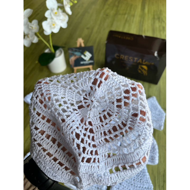 AZIA - Peci Putih Rajut Ori Saudi Premium Berkwalitas