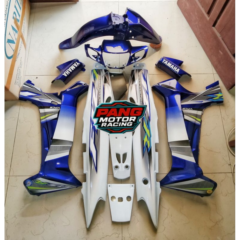 Body set fiz r Biru putih 2004 decal striping Bodi fulset Fizr Biru putih