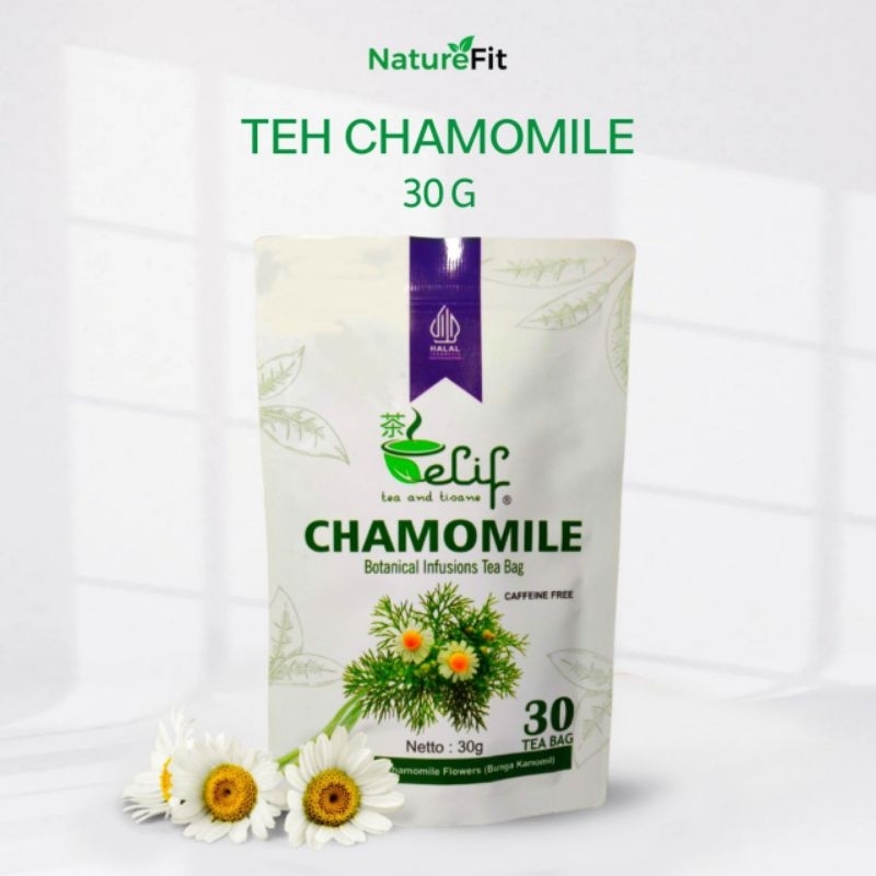 

ELIF TEA AND TISANE Chamomile Tea | Teh Bunga Camomile | Teh Insomnia Susah Tidur | Pure Herbal Tea Series | 30 Tea Bag