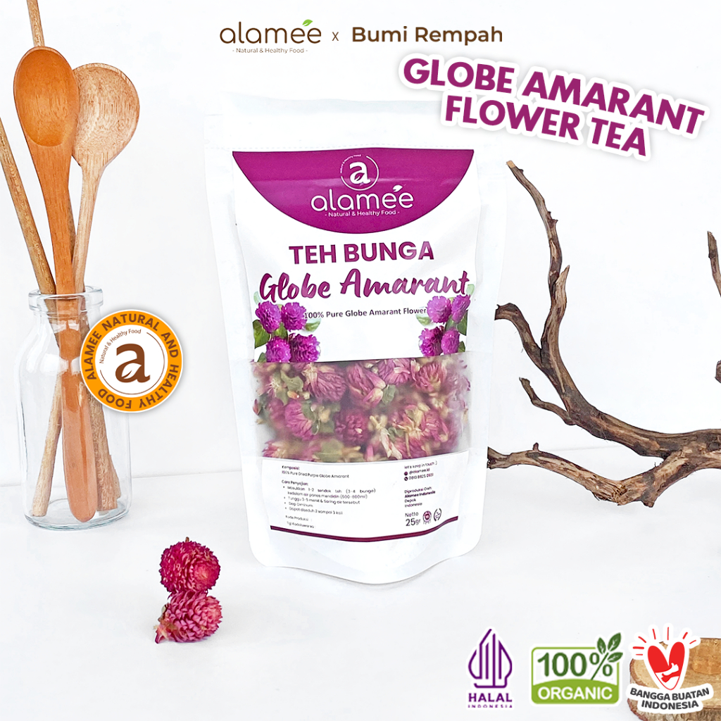 

Teh Bunga Globe Amaranth Tea Herbal Kering Organik Herbal Organic Asli Dried Flower Alami 25gr