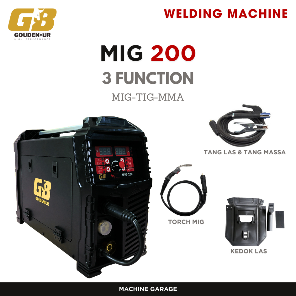 Mesin Las MIG 200 GB 3 in 1 tanpa co2 atau dengan gas