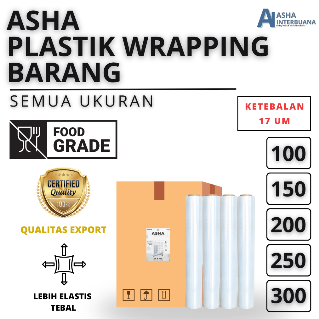 ASHA Plastik Wrapping Barang Stretch Film Plastik Wrap Plastik Wrapping Pembungkus Barang