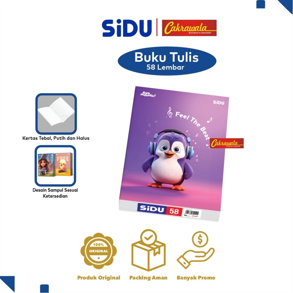 

Buku Tulis SIDU 58 Lembar ( 1 Pack Isi 10 Pcs) - Buku Sekolah Murah Berkualitas | Kertas Tebal & Halus