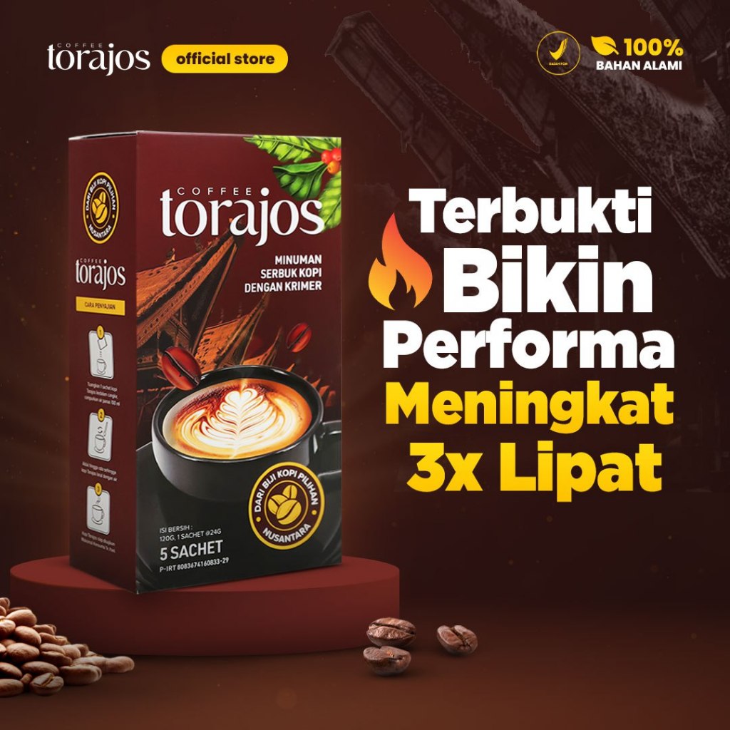 

Torajos - Kopi kuat Pria Dengan ekstrak gingseng dan tongkat ali paket - 1 box