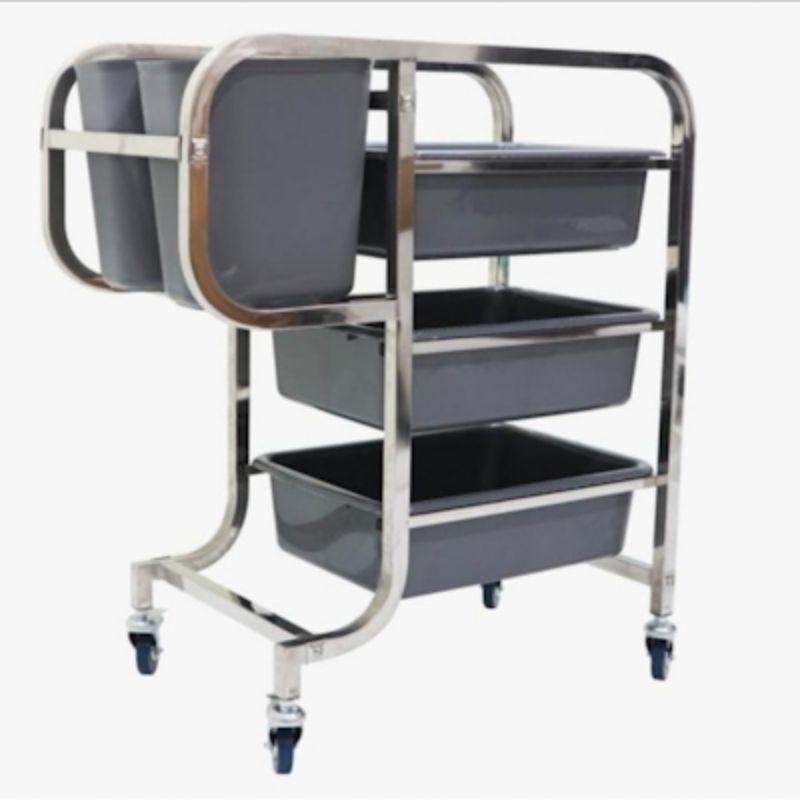 Troli Piring kotor/Resto/ troli dorong/Cafe/3 susun