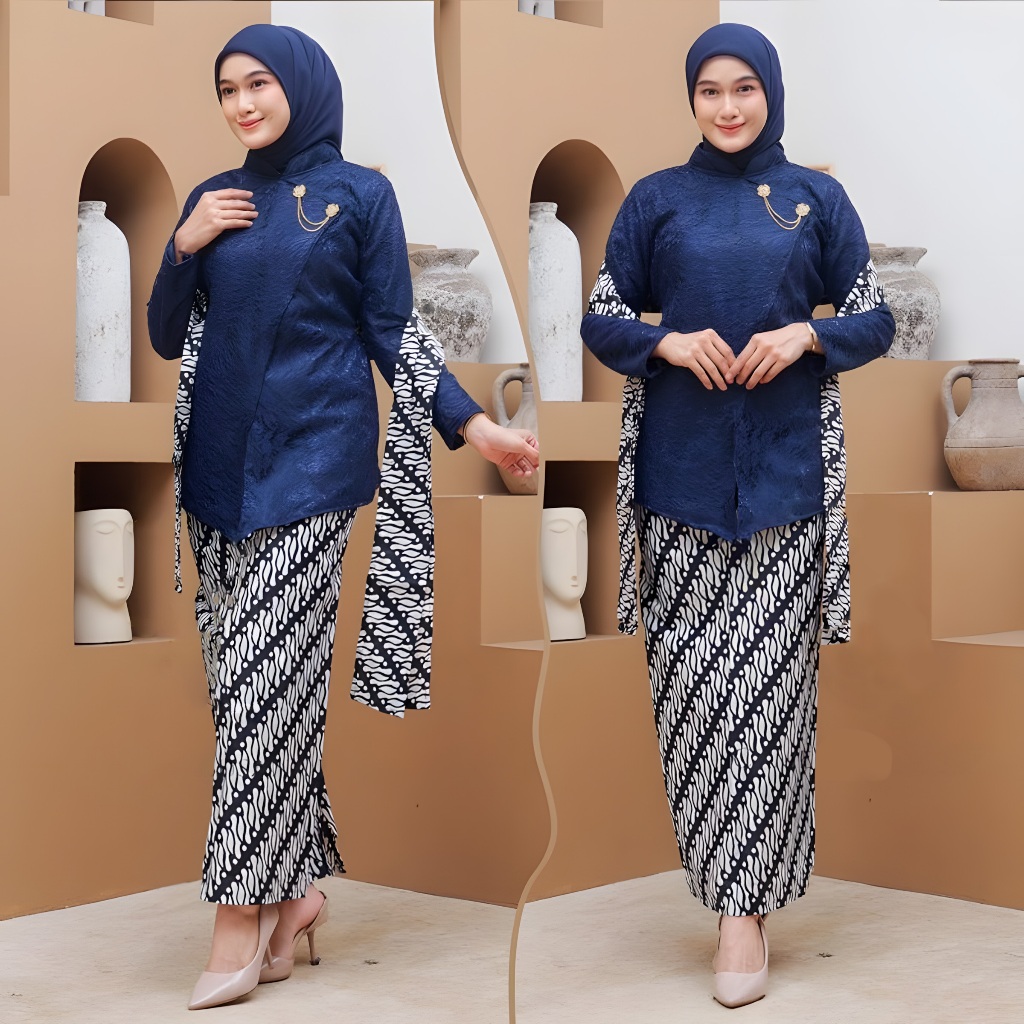 Set Kebaya Jawa Janggan rok kartini FREE BROSS kebaya modern Wisuda Lamaran Tunangan Bridesmaid Terb