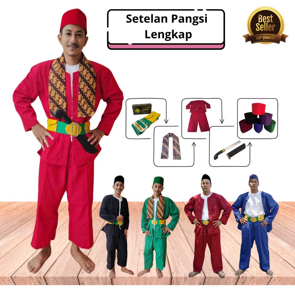 Baju Pangsi Dewasa Original Baju Pangsi Betawi Setelan Lengkap Baju Pangsi Dewasa Baju Pangsi Dewasa