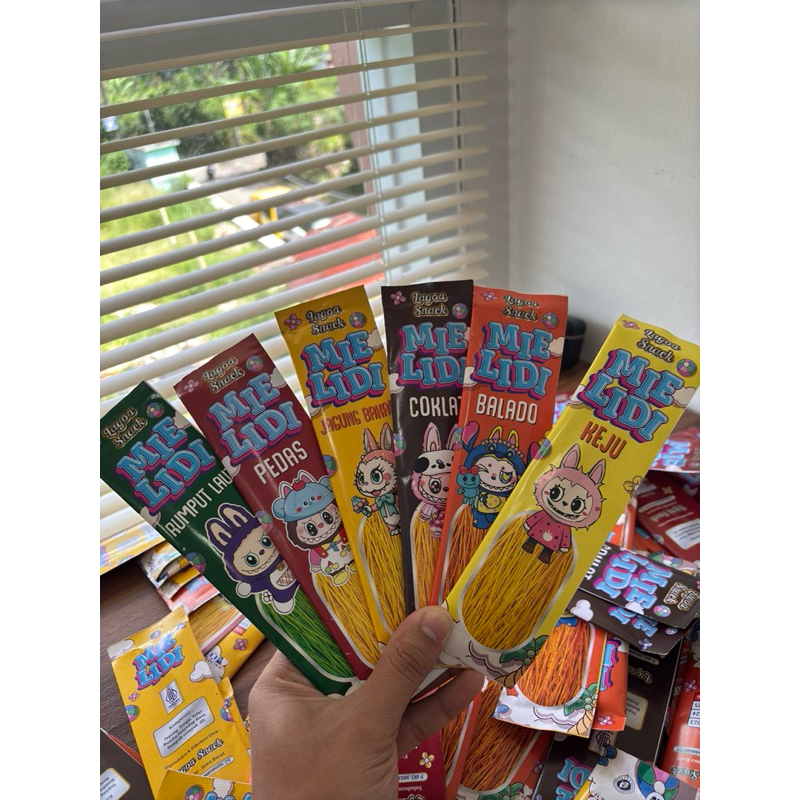 

[PAKET USAHA] ISI 60 PCS MIE LIDI KARAKTER LABUBU BISA CUSTOM RASA ADA 6 VARIAN RASA LEZAT ENAK