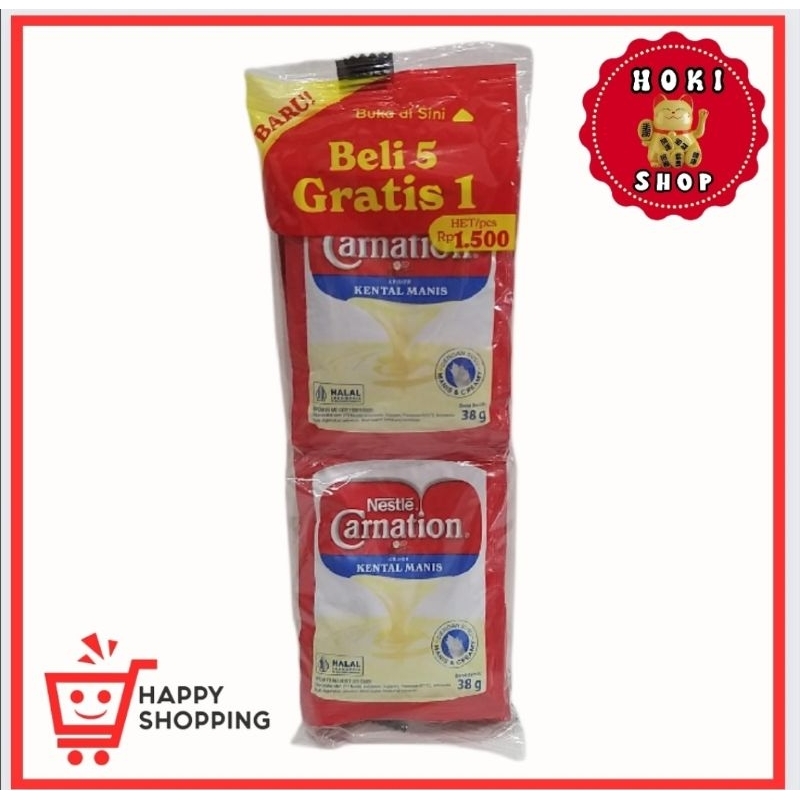 

Susu Carnation 6 Sachet @38gr / Susu Carnation Sachet / Susu Kental Manis