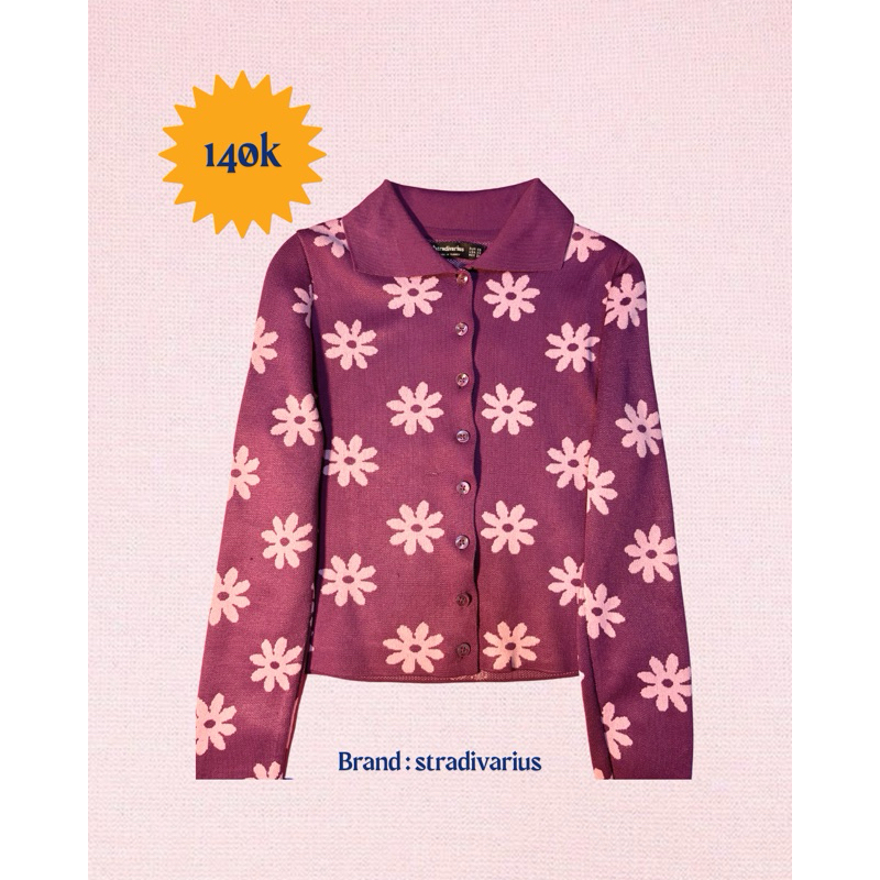 stradivarius flower cardigan