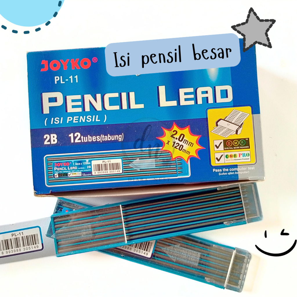

ISI PENSIL MEKANIK BESAR JOYKO 2.0 mm PENCIL LEAD REFILL JOYKO 2B 2 mm