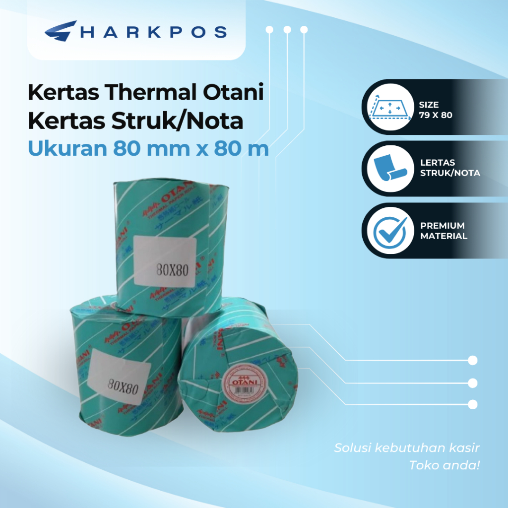 Otani Kertas Thermal 80X80 79X80 Struk Nota Kasir Printer Bluetooth 80mm Kertas Mesin ATM