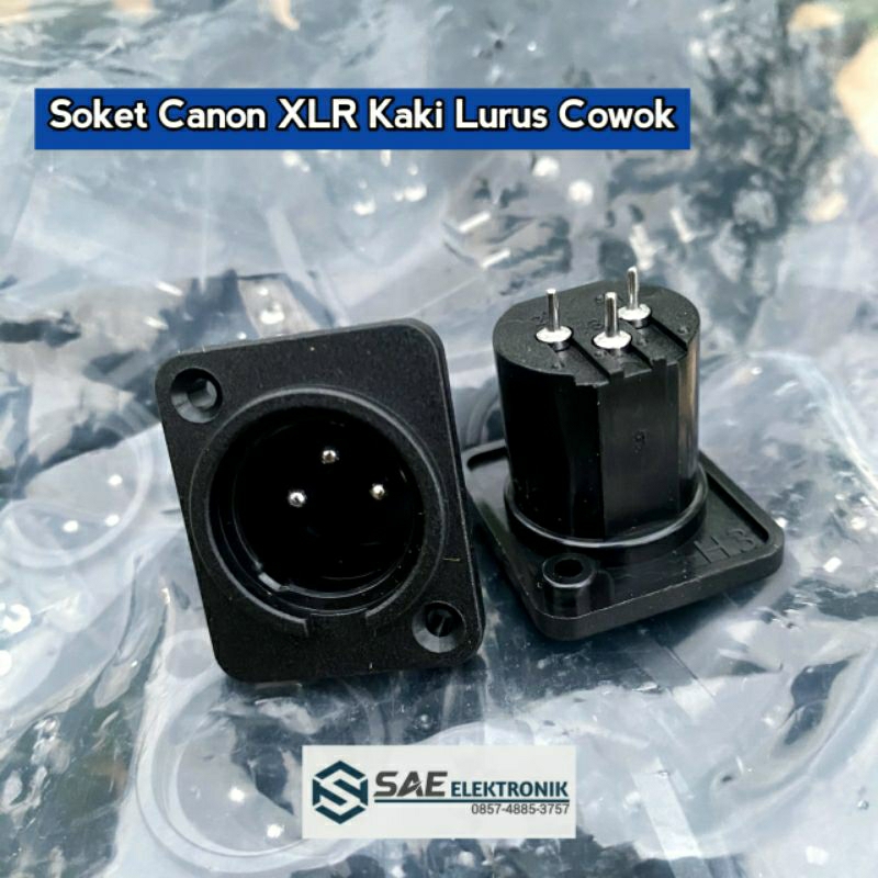 soket canon xlr male kaki lurus / soket canon body male pvc kaki lurus kualitas bagus