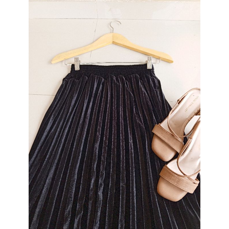 ROK BLUDRU VELVET // ROK BLUDRU PANJANG // ROK BLUDRU DEWASA // ROK PLISKET BLUDRU KEKINIAN