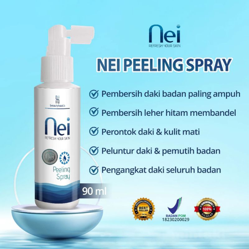 NEI Peeling Spray Penghilang Daki Pembersih Leher Hitam Seluruh Badan Original