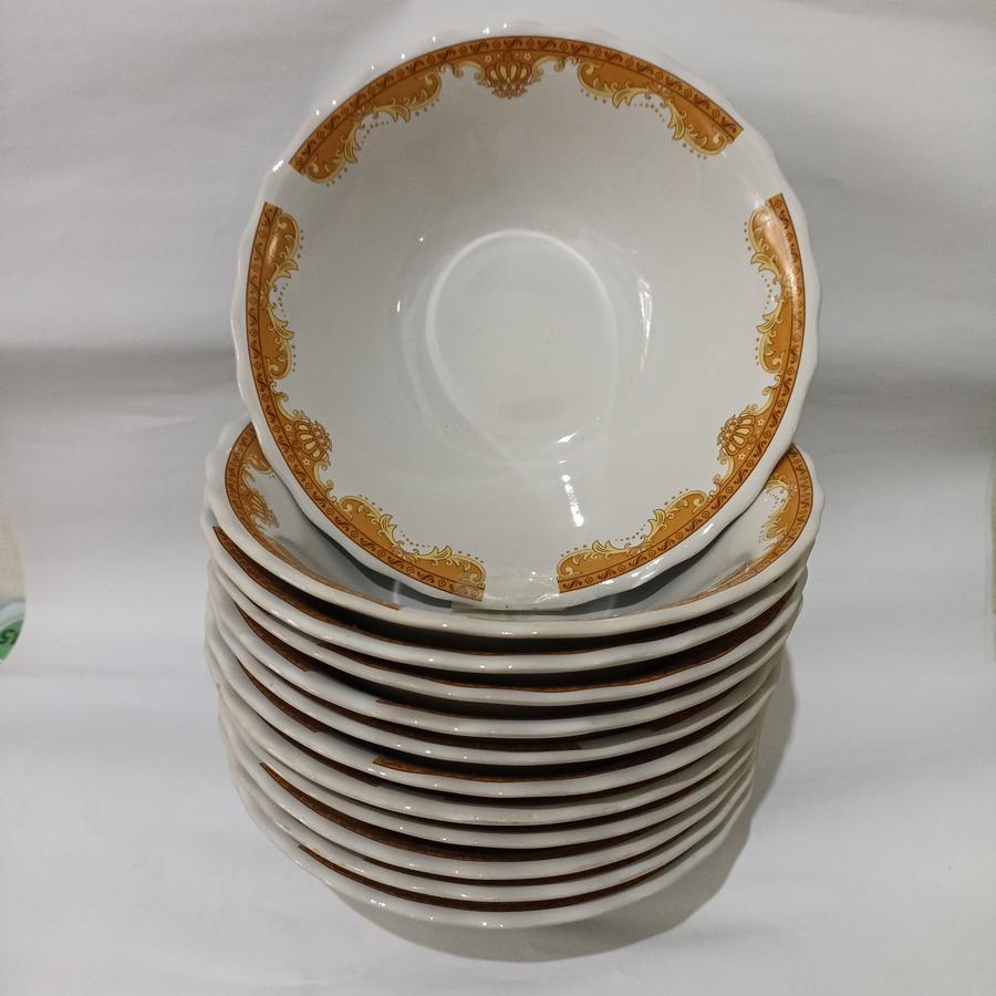 Mangkok Motif Mahkota/ Mangkok Keramik 12 Pcs/ Mangkok Soto, Bakso, Mie Ayam mahkota lilia