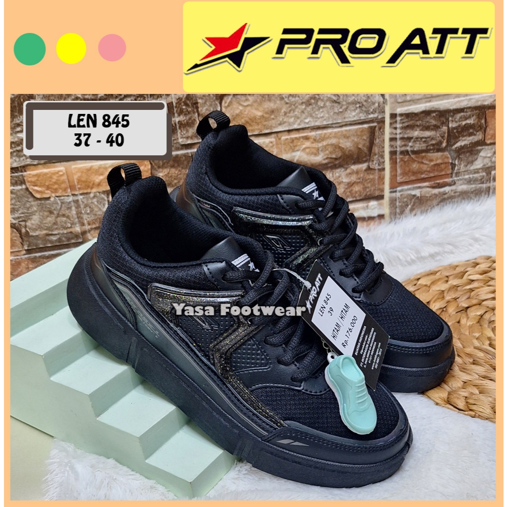 Yasa Footwear - Sepatu Tali PRO ATT LEN 845 37-40 / Sepatu Sekolah Hitam / Sepatu Sneakers Anak / Se