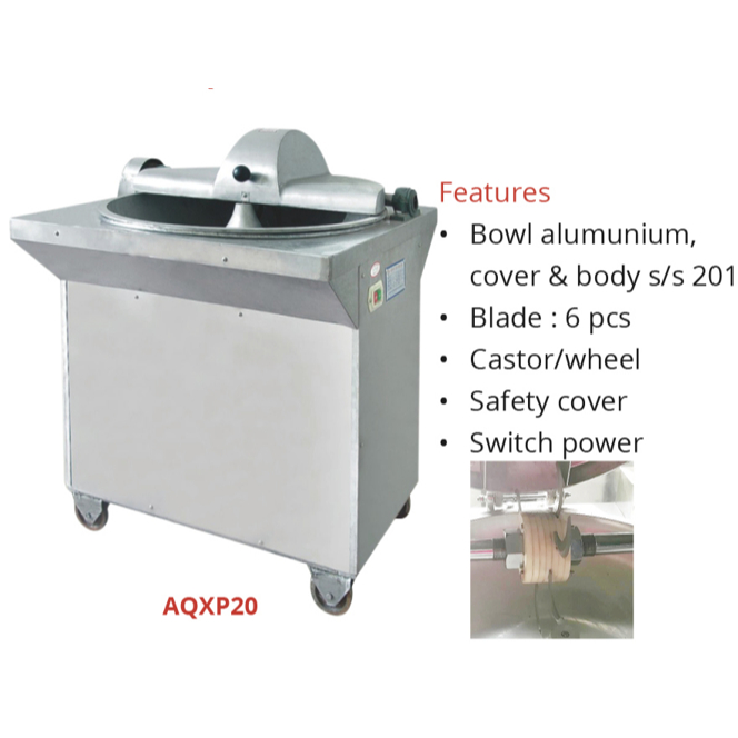 Getra AQXP20 Bowl Cutter - Mesin Untuk Memotong Daging Skala Besar - Mixer Adonan Bakso Mesin Giling