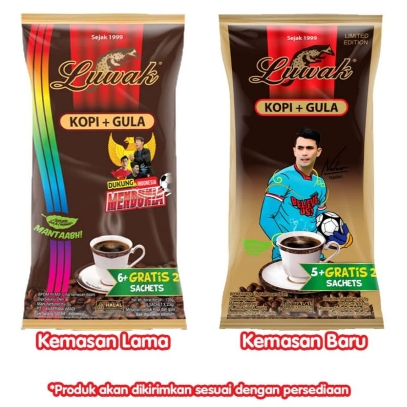 

7 PCS Luwak Kopi Bubuk Plus Gula (5+2) Kemasan 23 Gram Siap Minum