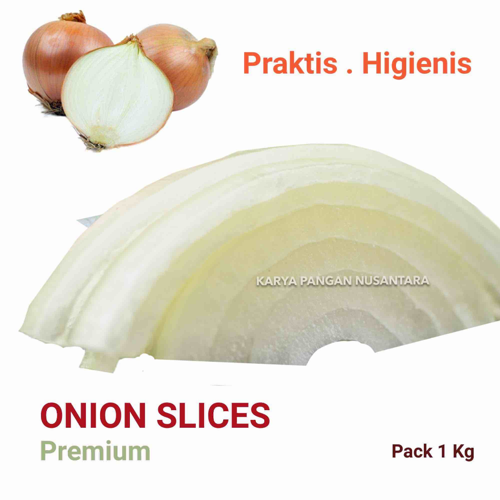 

FROZEN ONION SLICES VEGETABLES FROZEN BAWANG BOMBAY IRIS BEKU FROZEN BOMBAY IRIS PACK 1 KG