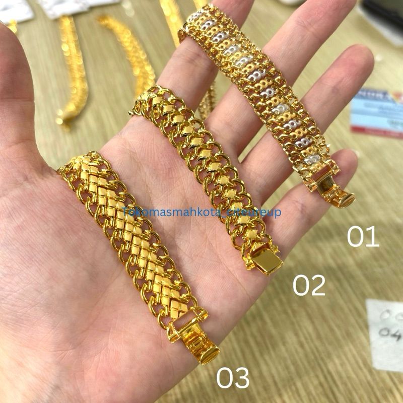 GELANG RANTAI ULIR LIPAN FLAT GEPENG EMAS ASLI 8K
