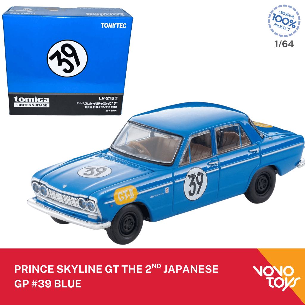 Tomica Limited Vintage TLV-213a Prince Skyline GT The 2nd Japanese GP #39 Blue