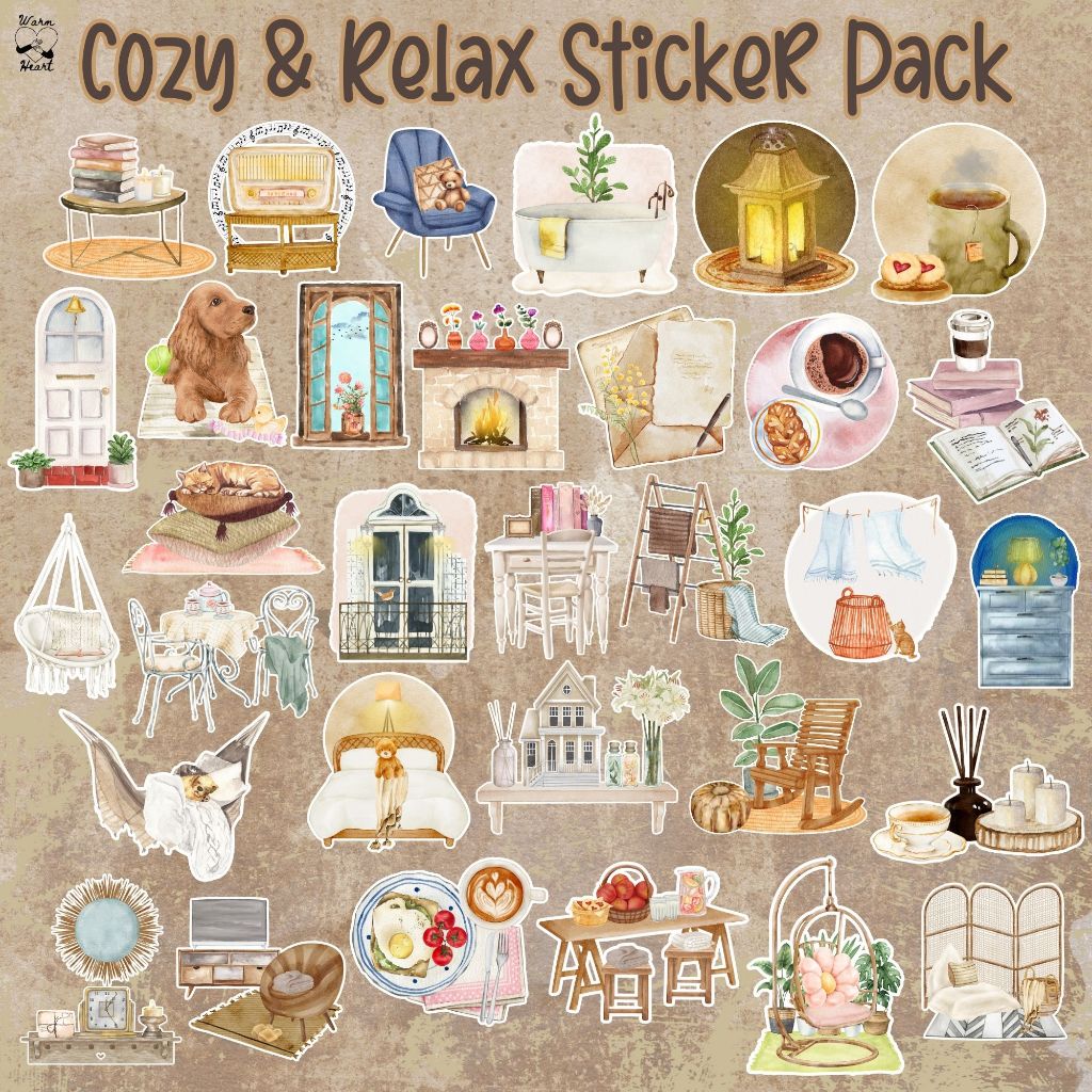 

Cozy and Relax Digital Stickers | Digital Stickers, Digital Planner Stickers, Goodnotes Stickers, Digital Journal Stickers, Ipad Stickers, Digital Planner Stickers, Printable Stickers, Scrapbook, Clipart, Aesthetic, Cute, PNG Stickers, Instant Download