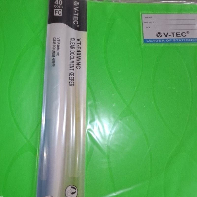 

dokumen keeper / document keeper folio isi 40 lembar VTEC Vt-F40M/NC (Warna random)