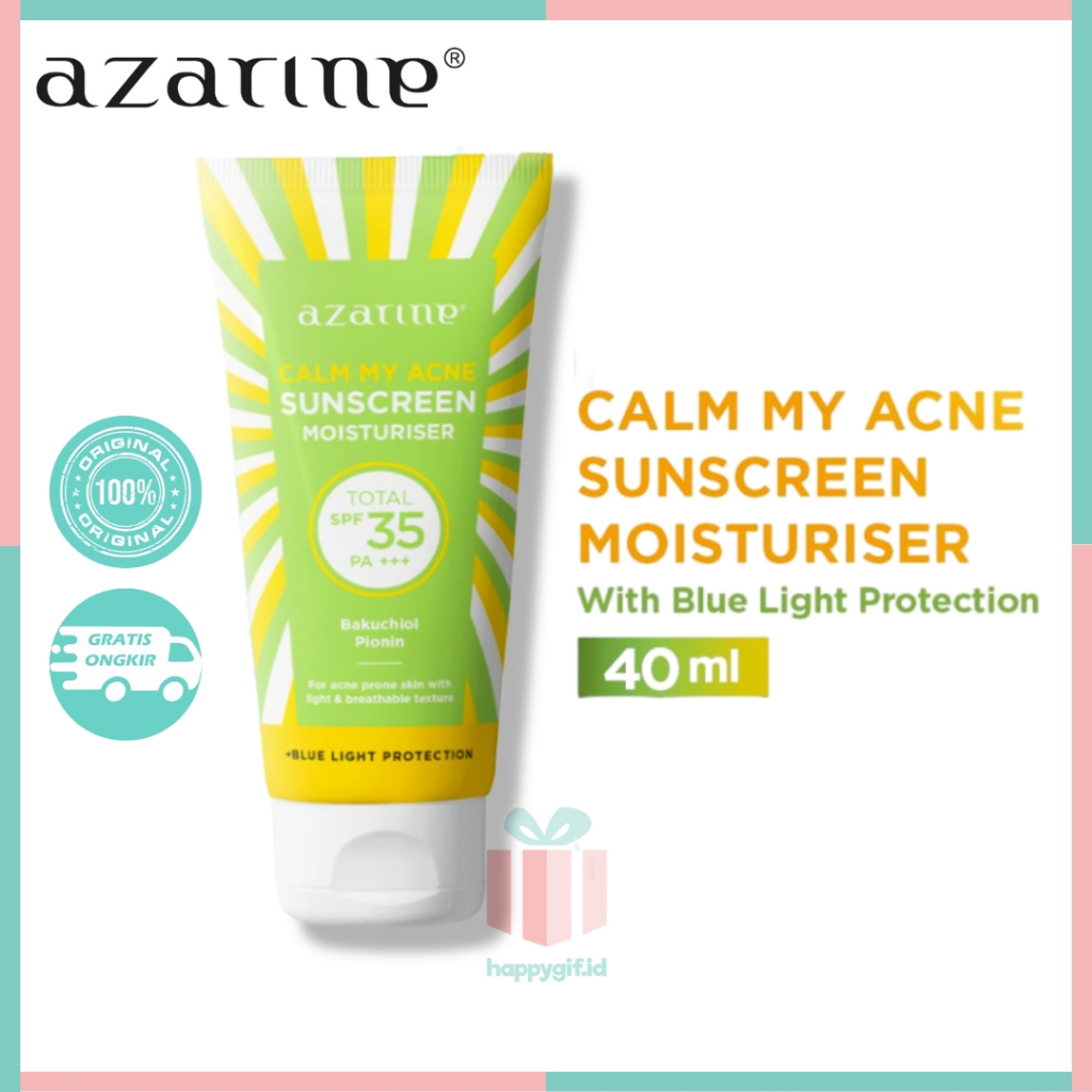 DF AZARINE Calm My Acne Sunscreen SPF35 PA+++ | Cacat Ringan, Aman Pakai, Harga Miring - XX186