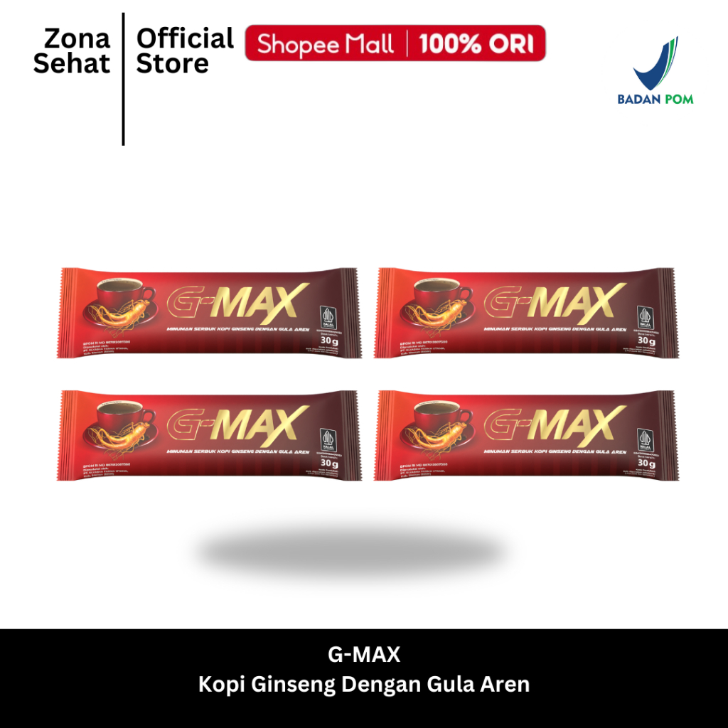 

G-MAX Minuman Serbuk Kopi dengan Gula Aren Halal & BPOM - 4 Saset
