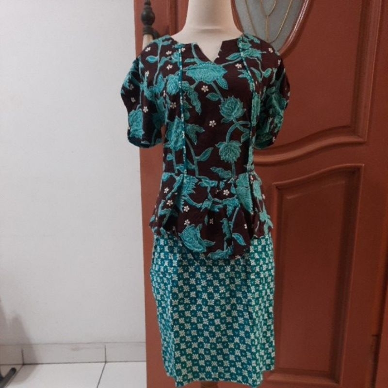 Batik Dress Hijau Tosca