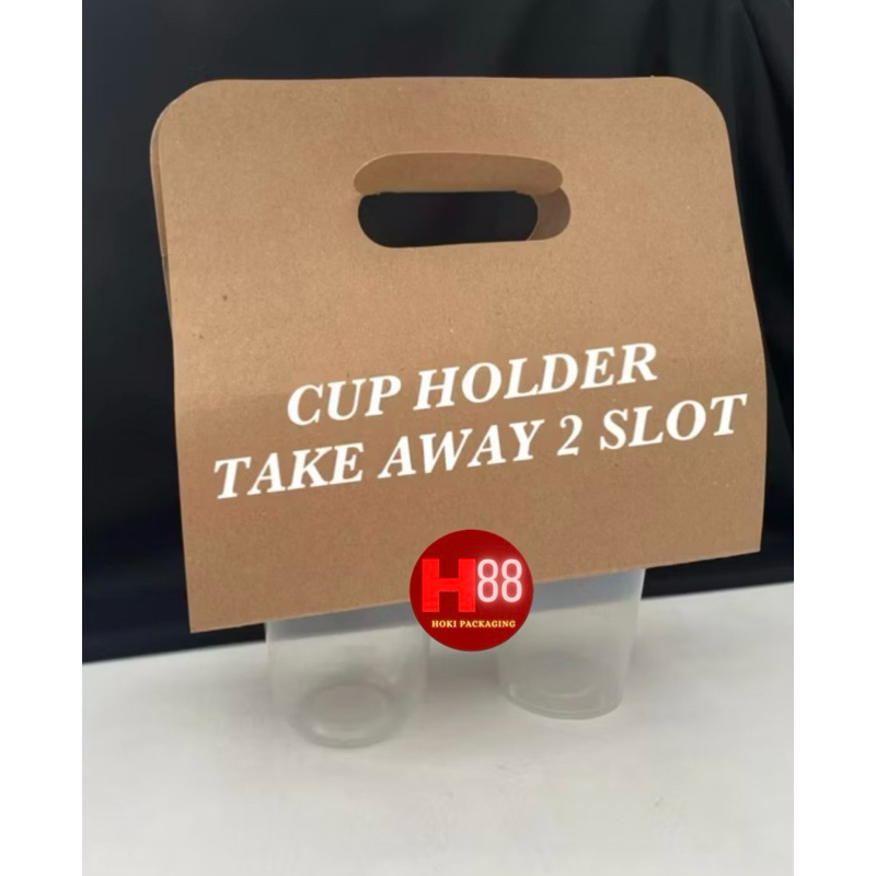 Cup Holder Take Away / Double Cup Holder Kraft / 14 Oz / 22 Oz / Drink Carrier Kraft