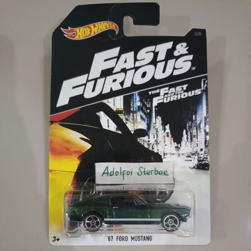 hotwheels hot wheels '67 ford mustang fast & furious the fast and the furious 3/8