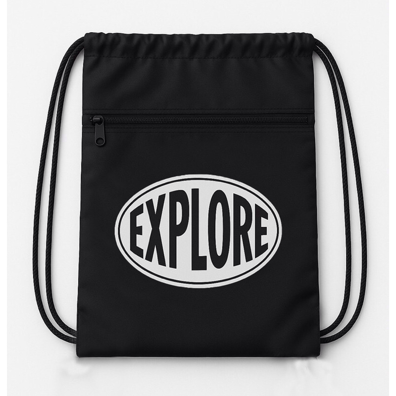 Exact String Bag - Tas Serut Hitam Tas serut anti air Tas serut murah Tas Mancing