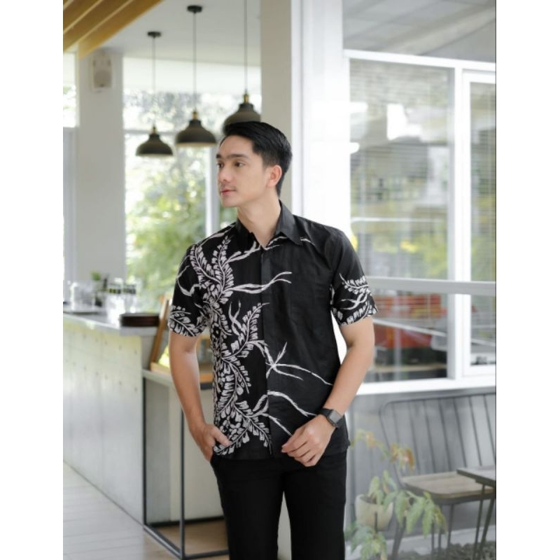 Hem batik katun hitam manis motif acak / Hem batik / Hem hitam manis / Hem katun / Hem exclusive/ He