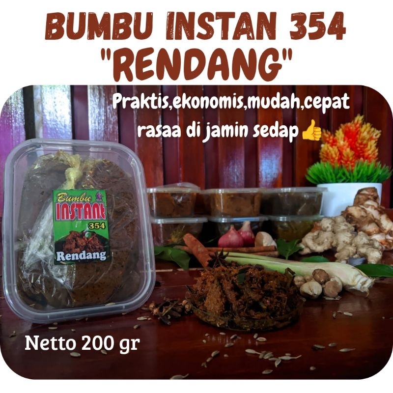 

BUMBU RENDANG INSTAN354 PRAKTIS/Kemasan 200 gr utk 2 kg daging/Bumbu instan basah siap saji/Fresh Tanpa bahan pengawet
