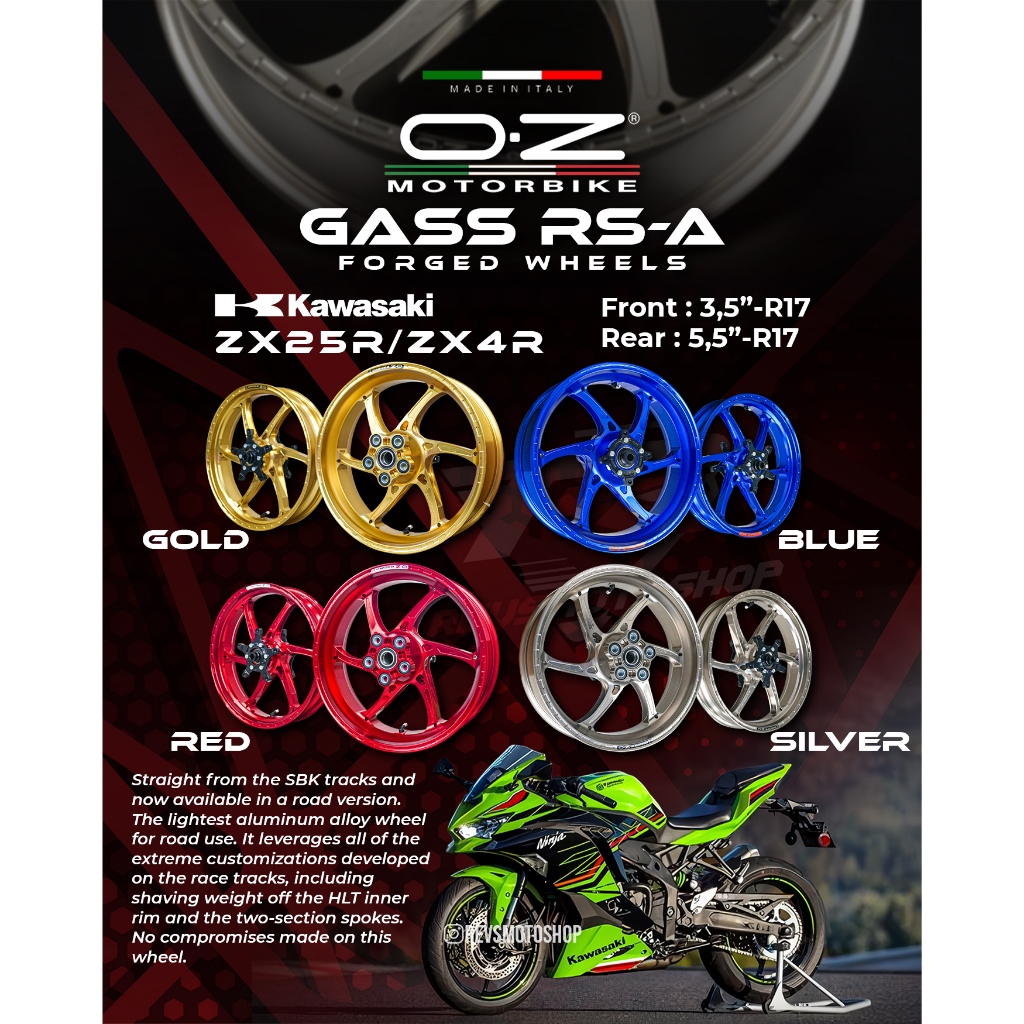 VELG OZ GASS RS-A KAWASAKI NINJA ZX4R ZX25R