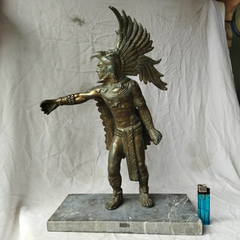 Pajangan Vintage Patung Romawi Timah tanpa Senjata