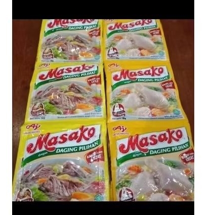 

Masako Sapi / Ayam penyedap rasa 9 gr 1 renceng isi 12 sachet