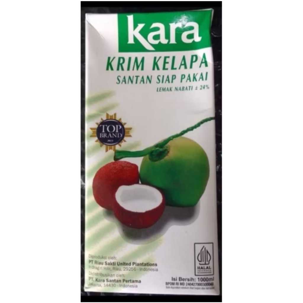 

KARA Santan Kelapa Kara 1 Liter 1 Dus isi 12 pcs / Santan Kara Asli Premium 1000 ml / 1 L / 1L / 1000ml / 1 Lt per Karton 12 Kotak x 1 lt Horeka