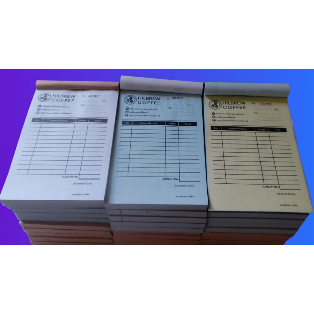 

Cetak nota 1 ply / 2ply custom nama usaha / laundry / toko bangunan dll