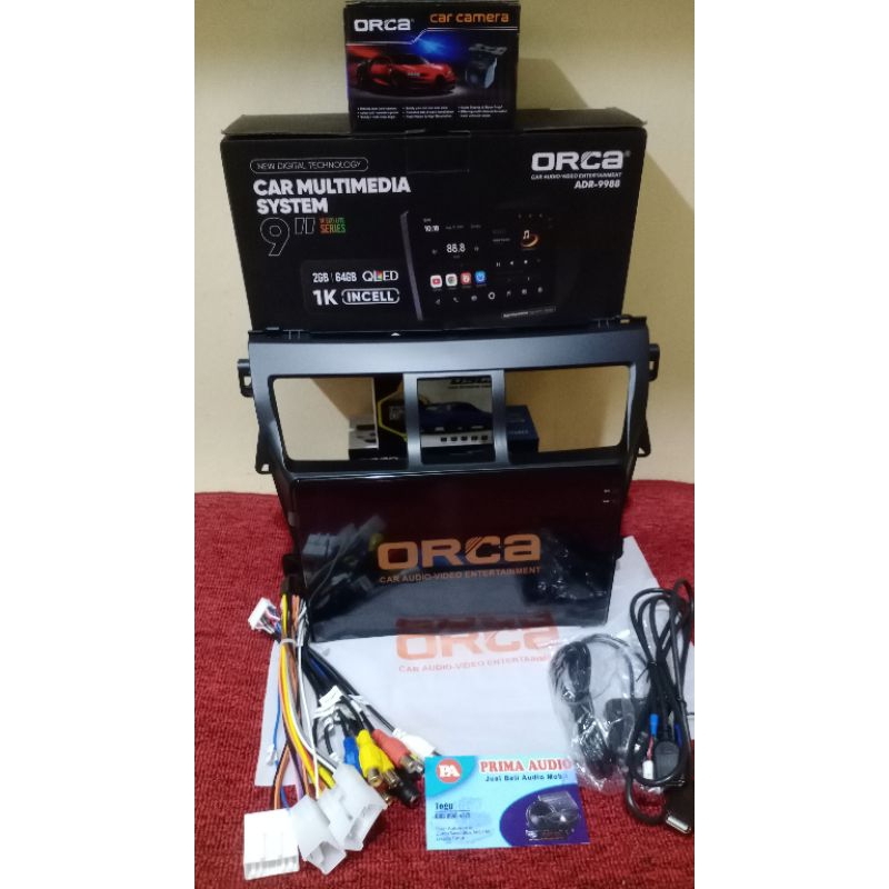 Paket Android Orca Ram 2GB+64GB, prame Toyota Vios,camera ORCA,soketPNP