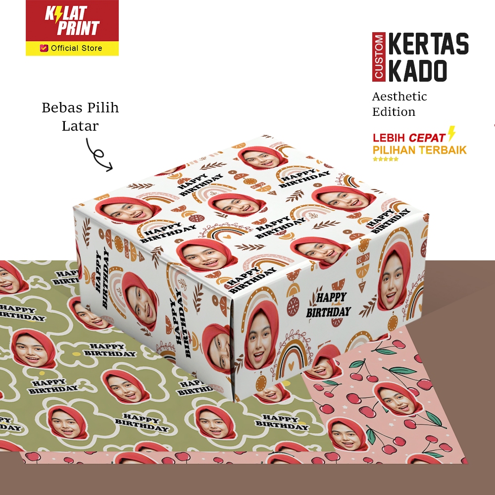 

KERTAS KADO CUSTOM FOTO DESAIN EXCLUSIVE LATAR AESTHETIC EDITION
