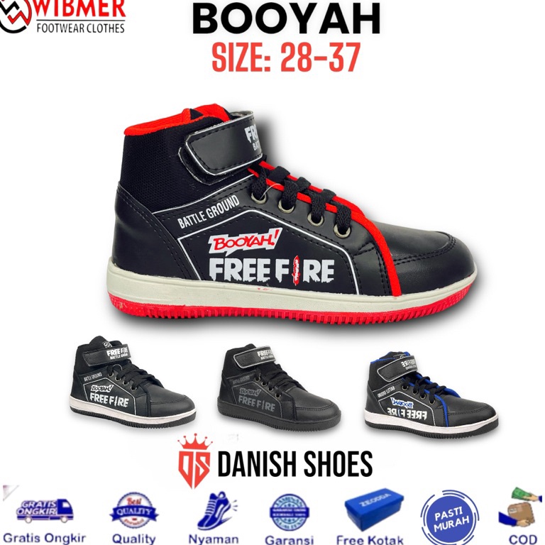 KODE D68I sepatu sekolah boot anak  sepatu free fire anak sd  sepatu boot hitam anak tk  sepatu ep e