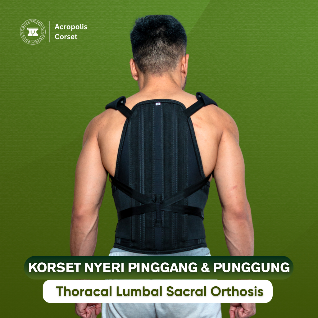 Korset TLSO HITAM / Korset Tulang Belakang / Penyangga Tulang Belakang / Kesehatan / Alat Terapi