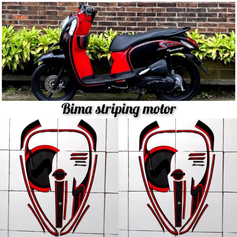 Striping Sticker Body Motor Honda Scoopy Sporty 2013