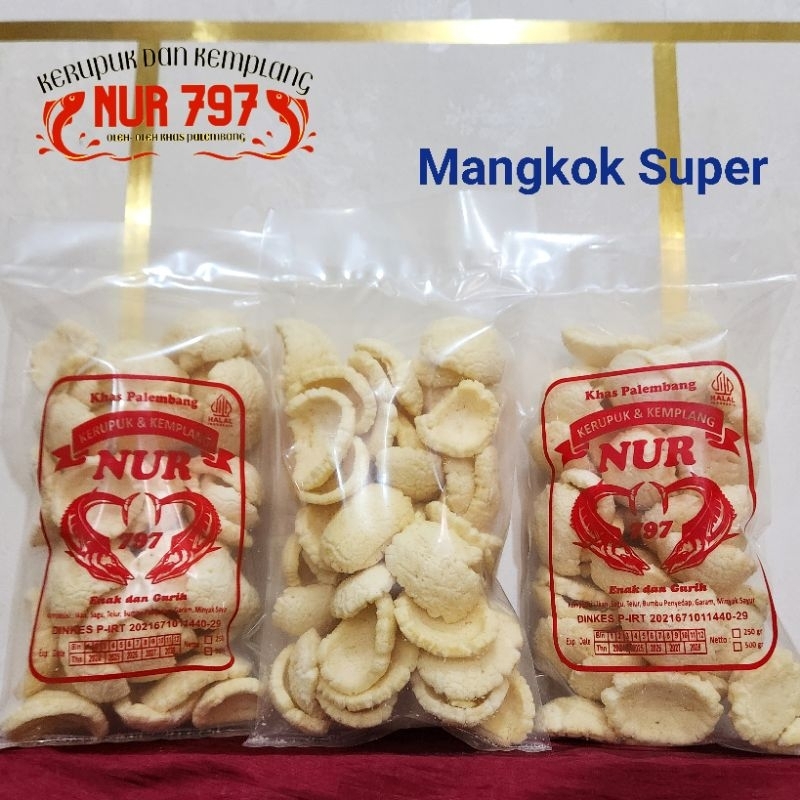 

MANGKOK SUPER 250gr 500gr 1000gr ikan tenggiri kerupuk kemplang NUR 797 khas PALEMBANG asli