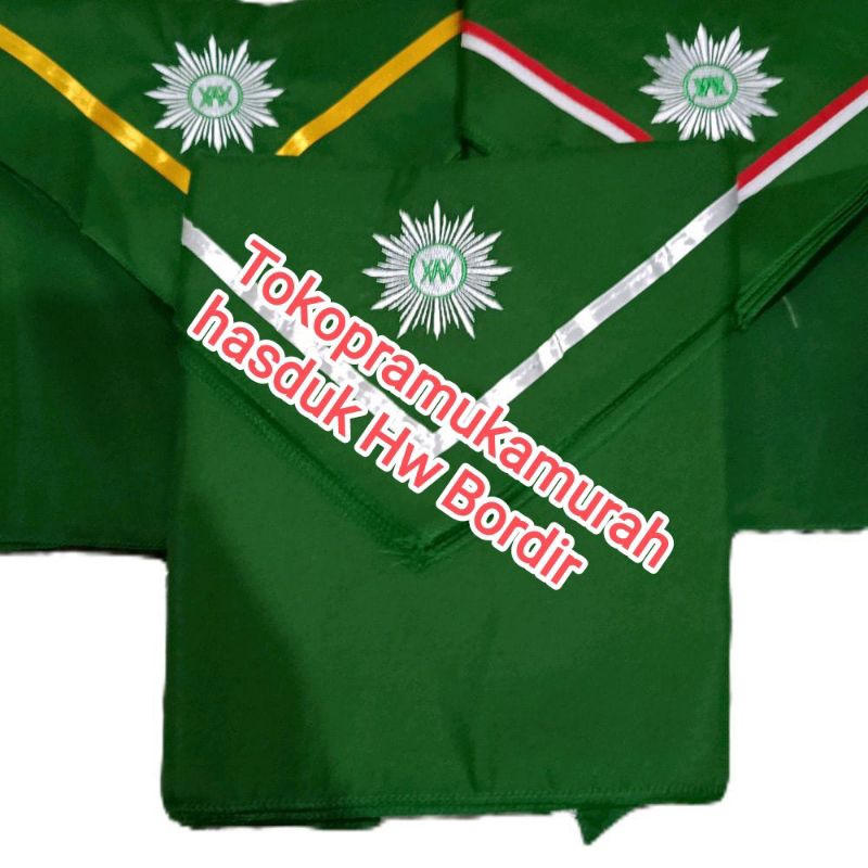 Hasduk Pramuka Atfal / Scarf HW SD SMP SMA Bordir / Hasduk Pramuka hw